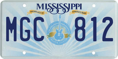 MS license plate MGC812