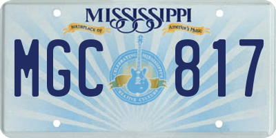 MS license plate MGC817