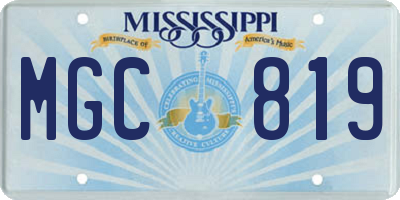 MS license plate MGC819