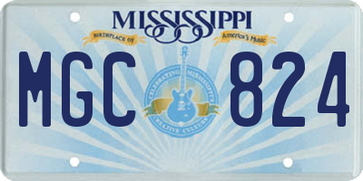 MS license plate MGC824