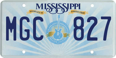 MS license plate MGC827