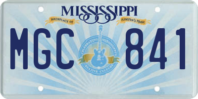 MS license plate MGC841