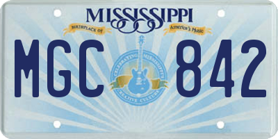 MS license plate MGC842