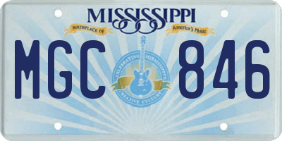 MS license plate MGC846