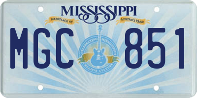 MS license plate MGC851