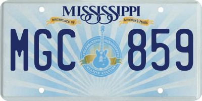 MS license plate MGC859