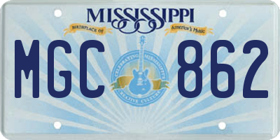 MS license plate MGC862
