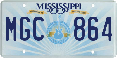 MS license plate MGC864