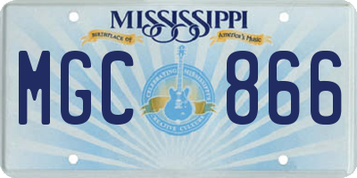 MS license plate MGC866