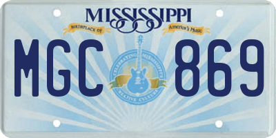 MS license plate MGC869