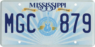 MS license plate MGC879