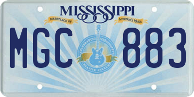 MS license plate MGC883