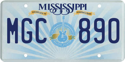 MS license plate MGC890