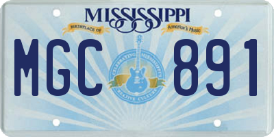MS license plate MGC891