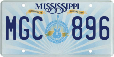 MS license plate MGC896