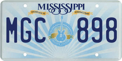 MS license plate MGC898