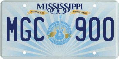 MS license plate MGC900