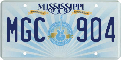 MS license plate MGC904