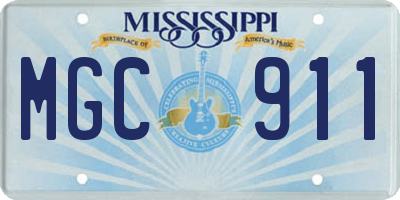 MS license plate MGC911
