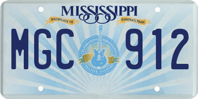 MS license plate MGC912