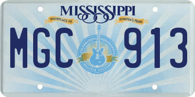 MS license plate MGC913