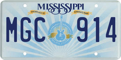 MS license plate MGC914