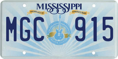 MS license plate MGC915
