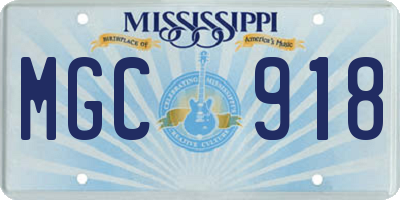 MS license plate MGC918