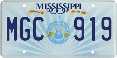 MS license plate MGC919