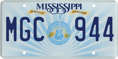 MS license plate MGC944