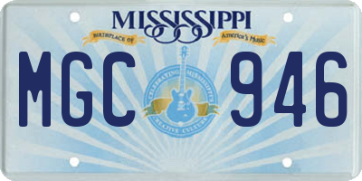MS license plate MGC946