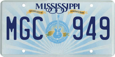 MS license plate MGC949