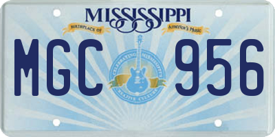 MS license plate MGC956