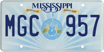 MS license plate MGC957