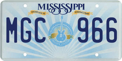 MS license plate MGC966