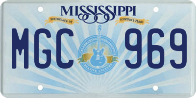 MS license plate MGC969