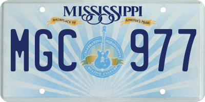 MS license plate MGC977