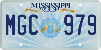 MS license plate MGC979