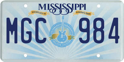 MS license plate MGC984
