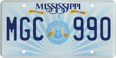 MS license plate MGC990