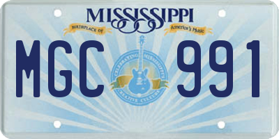 MS license plate MGC991
