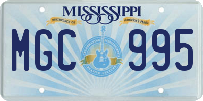 MS license plate MGC995