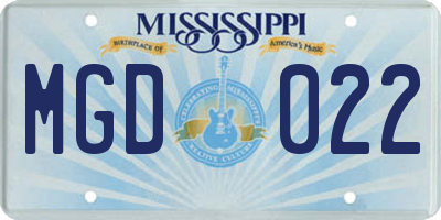 MS license plate MGD022