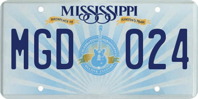 MS license plate MGD024