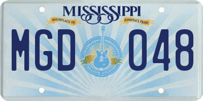 MS license plate MGD048