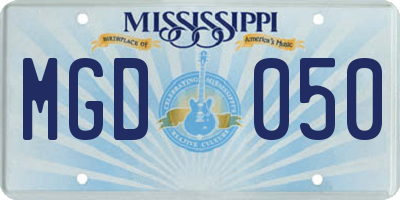 MS license plate MGD050