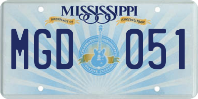 MS license plate MGD051