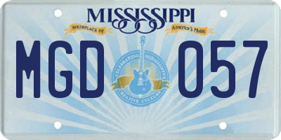 MS license plate MGD057