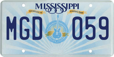MS license plate MGD059