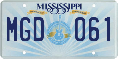 MS license plate MGD061